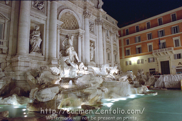 Trevi Fountain, Rome, at Night